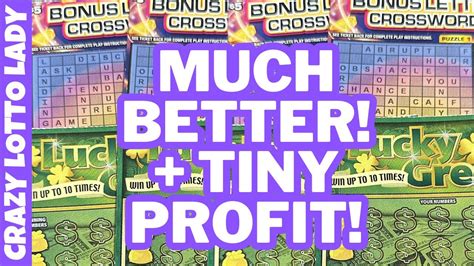 Profit Bonus Letter Crossword Lucky Green Scratching Lottery Tickets