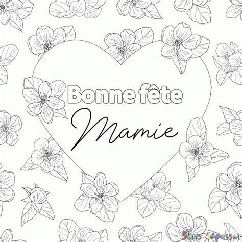 Coloriage Bonne fête Mamie Sans Dépasser