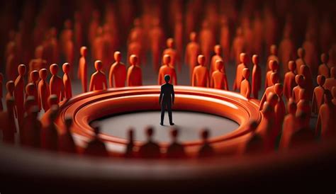 Premium Ai Image 3d Illustration Of A Man Inside A Circle Of People