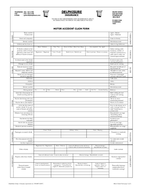 Fillable Online Motor Accident Claim Form Doc Fax Email Print PdfFiller