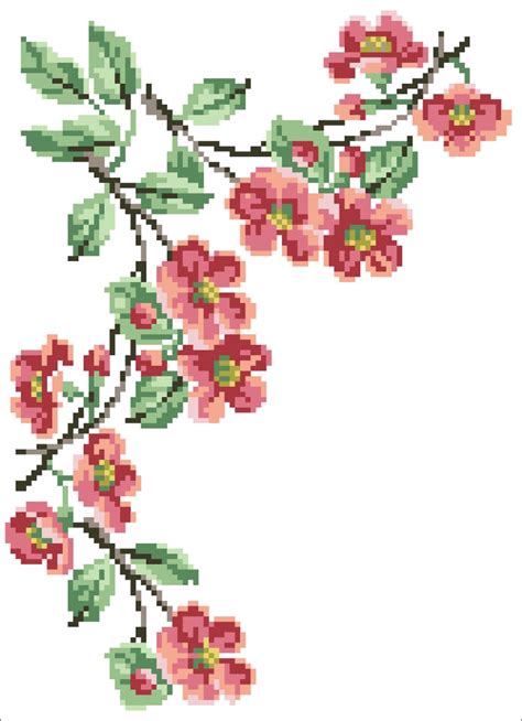 Vintage Cross Stitch Pattern Pdf Counted Sampler Border Flowers Pattern Embroidery Flowers