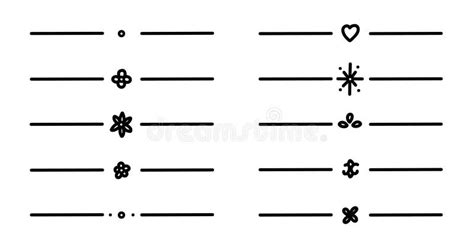 Simple Text Divider Thin Line Icons Set Stock Vector Illustration Of