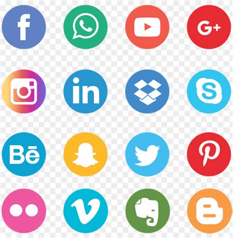 Social Media Logos No Background Social Media Icon Vector Png Free Png Images Toppng