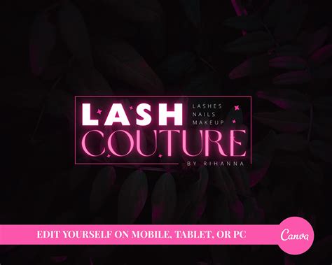 Pink Lash Logo Template Editable Pink Lash Business Logo - Etsy