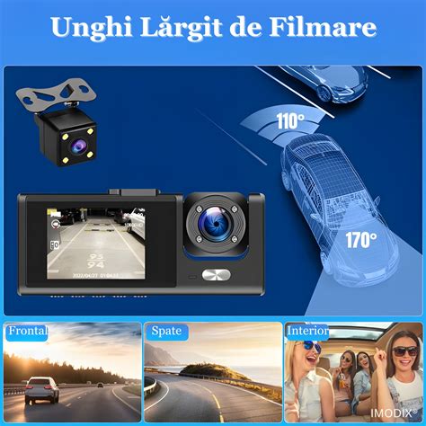 Camera Auto Tripla De Bord DVR IMODIX Full HD 1080P 3 Lentile