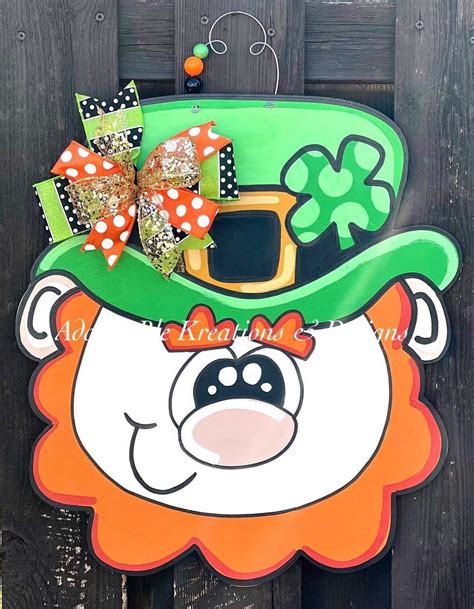 Saint Patricks Day Leprechaun Leprechaun Door Hanger Lucky Door