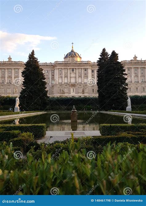 Gardens and Royal Palace of Madrid Stock Photo - Image of light, palace ...