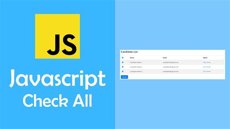 Javascript Check All Checkboxes Using Jquery And Javascript Youtube