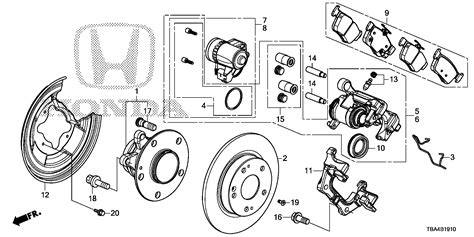 Honda Civic Pad Set Rr Brake Brakes Rear 43022 TBA A03 Honda