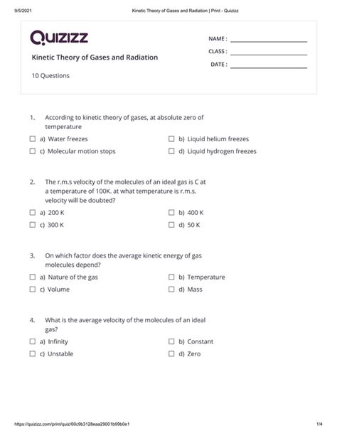 Class Xii Physics Chapter Kinetic Theory Of Gases And Radiation