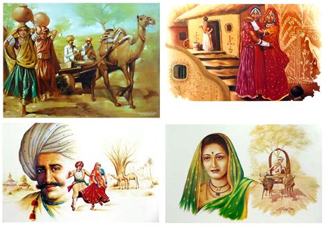 Rural People of India - Set of 4 Unframed Posters