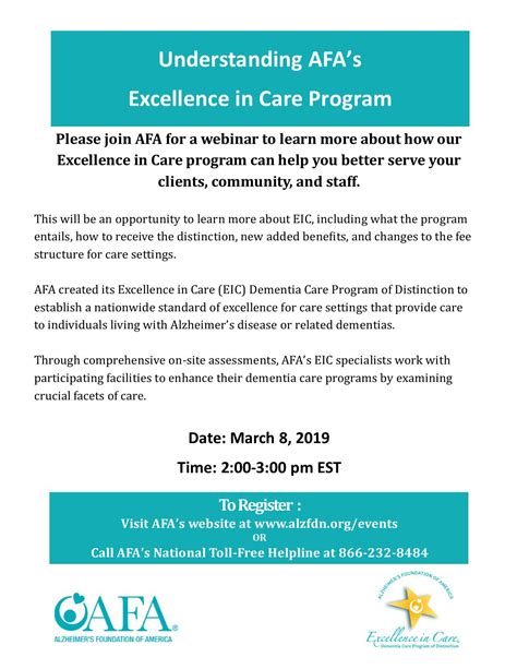 Alzheimers Foundation Of America Special Webinar Understanding Afas Excellence In Care Program