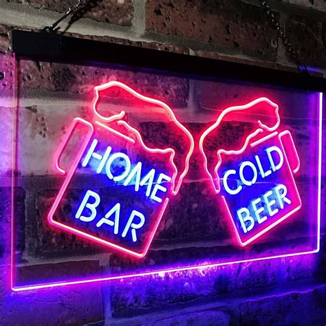 Home Bar Cold Beer Two Colors Led Home Bar Sign Three Sizes Get It