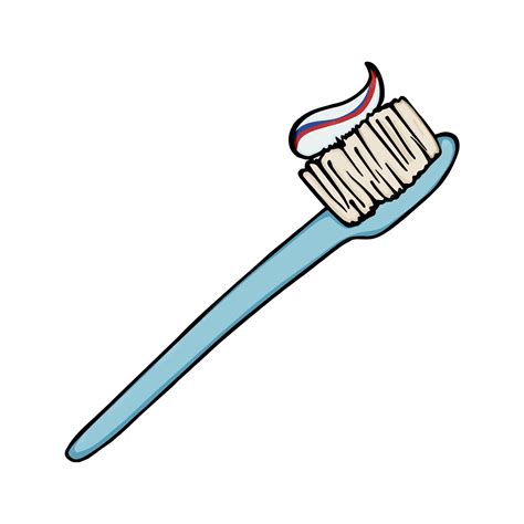 Toothbrush And Toothpaste Cartoon