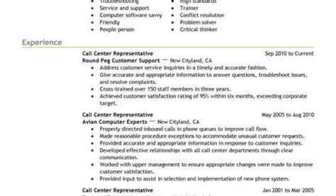 Call Center Resume Sample Simple Call Center Representative Resume