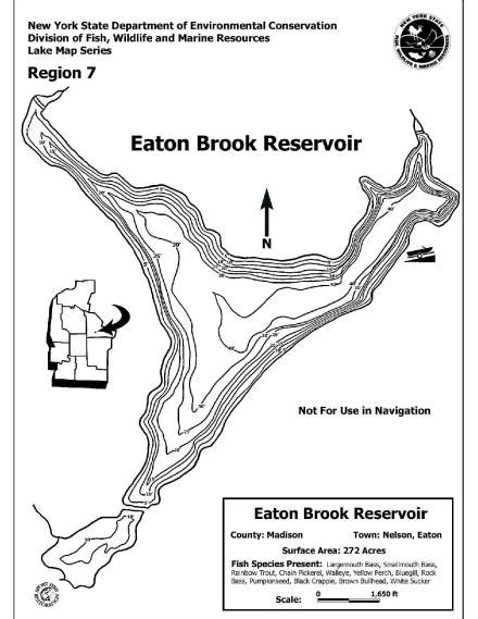 Eaton Brook Reservoir Contour Map Region 7 Nysdec