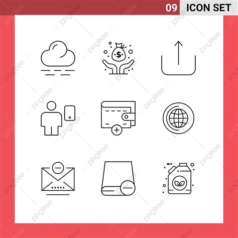 Wallet Vector Hd Png Images Set Of Vector Outlines On Grid For