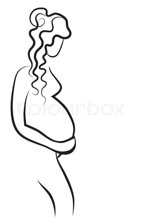 Pregnant Woman Vector Stock Vector Colourbox