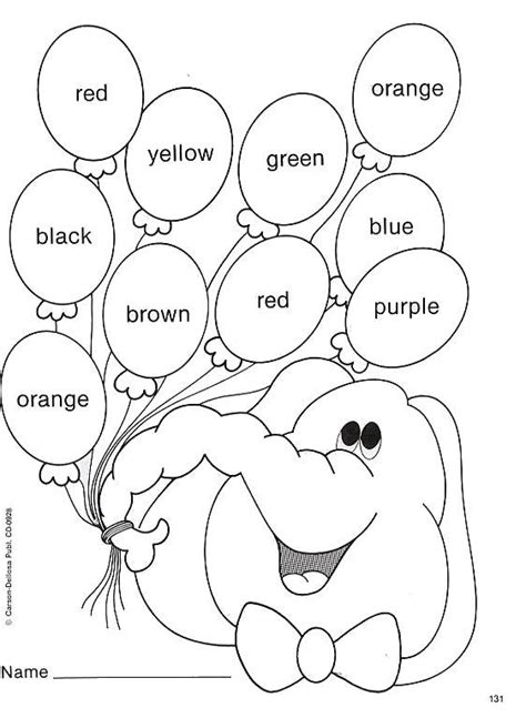 Fichas infantiles para pintar y aprender los colores en inglés