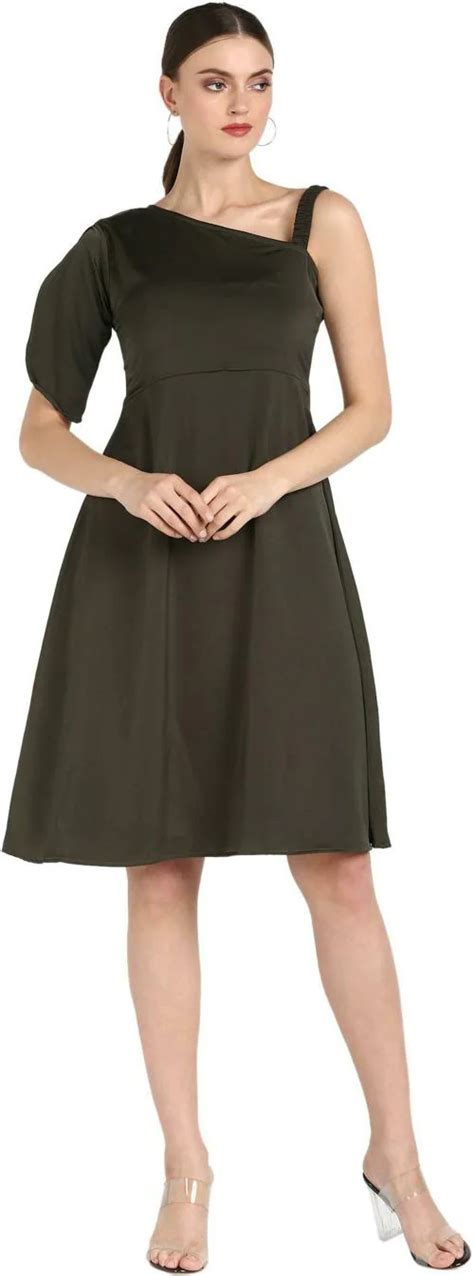 Buy Serein Women Green Solid Crepe Single Dresses Online At Best Prices