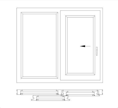 Finestra Scorrevole Ad Anta Fissa DWG Blocco CAD Scarica