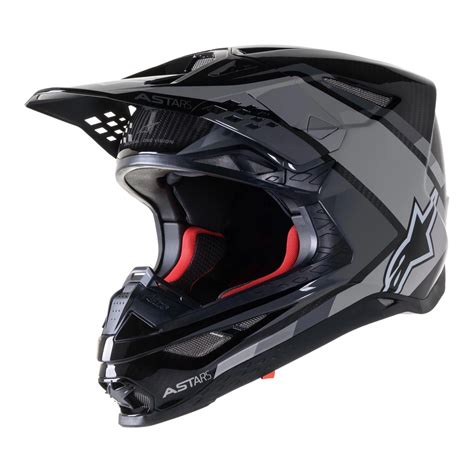 Kask Cross Alpinestars Supertech S M Carbon Black Grey Czarny Szary