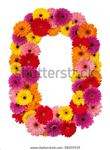 Letter O Flower Alphabet Isolated On Foto Stock 88505929 Shutterstock