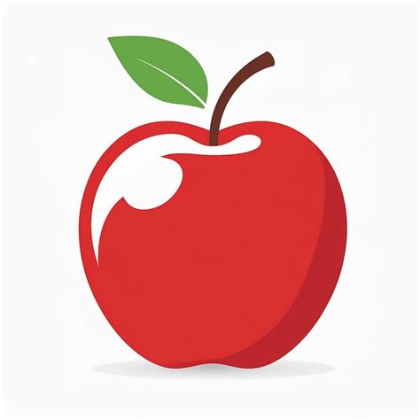 A Red Apple With A Green Leaf On It Premium AI Generated Vector