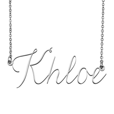 Khloe Name Necklace Custom Personalized Name Plate Jewelry For Birthday