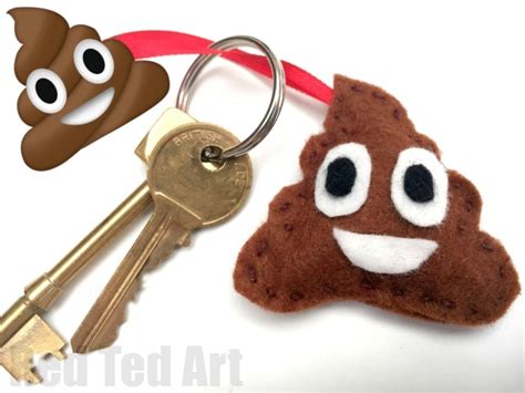 Poop Emoji Keychain DIY - Red Ted Art - Kids Crafts