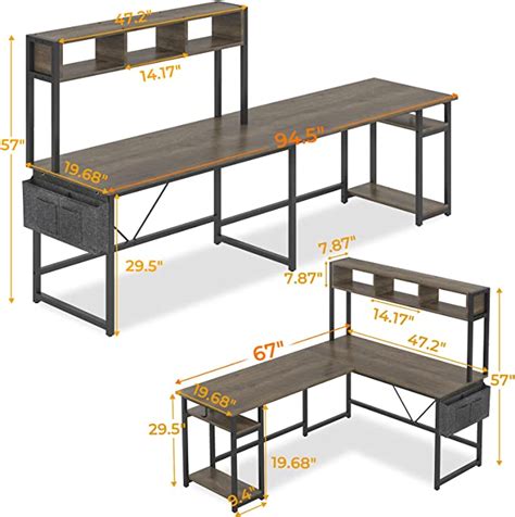 Amazon Sedeta L Shaped Desk 94 5 Inch Office Desk Reversible