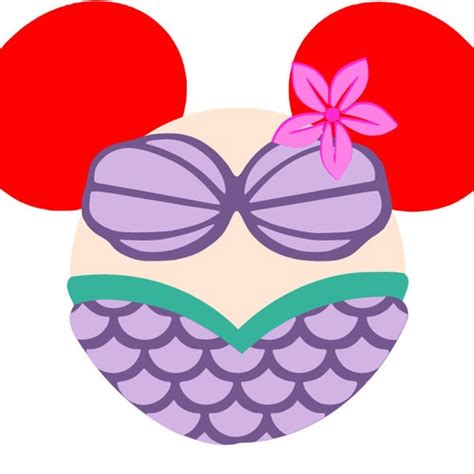 Ariel Mickey Head SVG PNG Cut File Cricut Silhoutte Etsy New Zealand