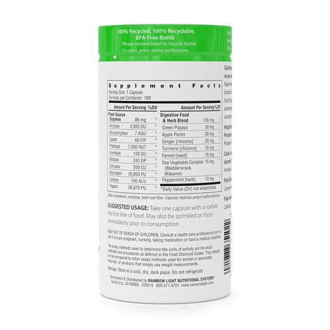 rainbow light advanced enzyme system  veg capsules bigamart