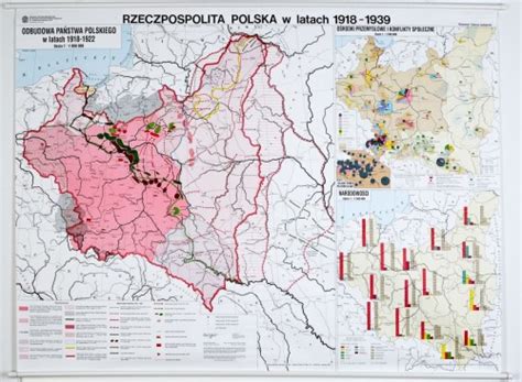 RZECZPOSPOLITA POLSKA 1918 1939 MAPA ŚCIENNA SZKOLNA