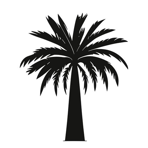 Date Palm Tree Black And White Without Background For Free Png