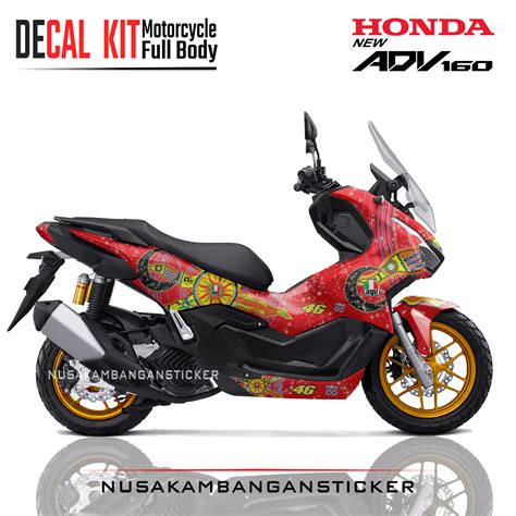 Custom Decal Stiker Adv Continent Merah Full Body