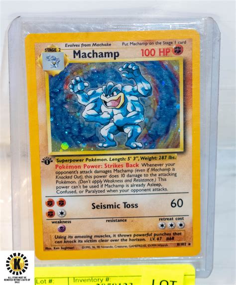 First Edition Holo Machamp Pokemon Card