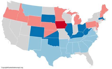 US Polls Map | Printable Polls Map Of USA