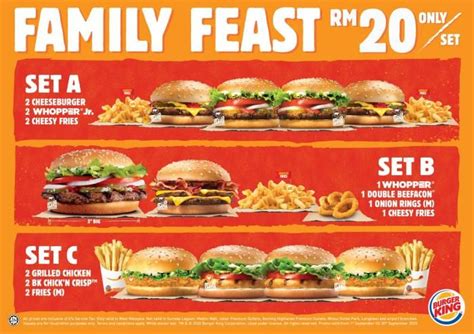 Burger King Family Feast Bundles for only RM20 Promotion (1 September ...