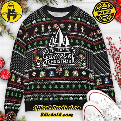 Twelve Games Of Christmas Nintendo Ugly Christmas Sweaters Shicloth