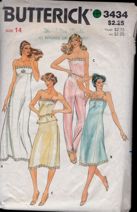 Retro S Butterick Misses Lingerie Camisole Slip Pants Half