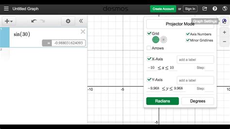 Radians To Degrees In Desmos Youtube