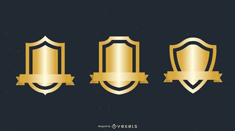 Descarga Vector De Varios Vectores De Insignia De Escudo De Oro