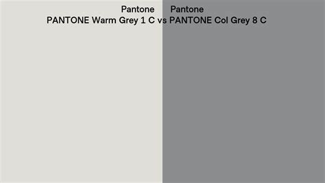 Pantone Warm Grey 1 C Vs Pantone Col Grey 8 C Side By Side Comparison