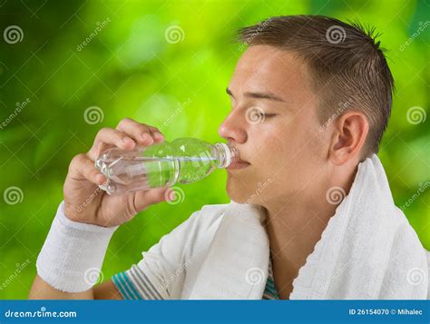 Boy Drinking Water From Bottle Stock Photo - Image of handsome, caucasian: 26154070