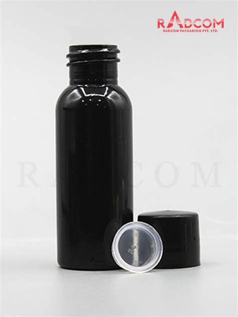 30ML Boston Opaque Black Pet Bottle With Black Screw Cap With Zim Zam Plug