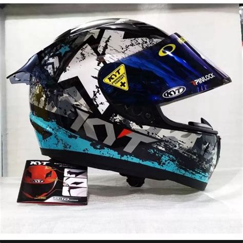 Jual Helm Full Face Kyt R Aqua Blue Paket Ganteng Shopee