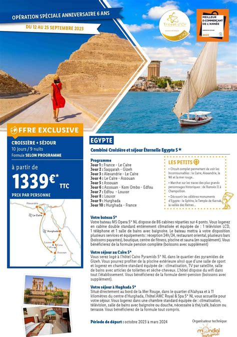 Promo Egypte Combiné Croisière Et Séjour éternelle Egypte 5 chez