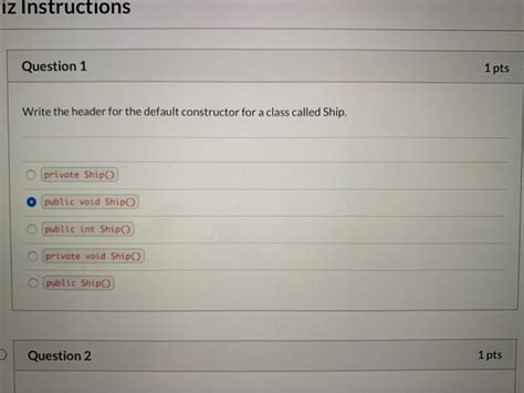 Solved Iz Instructions Question 1 1 Pts Write The Header For Chegg