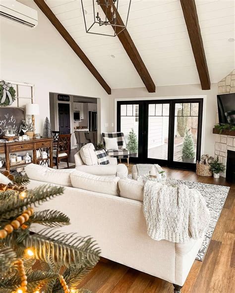 Sloped Shiplap Ceiling With Dark Wood Beams Soul Lane